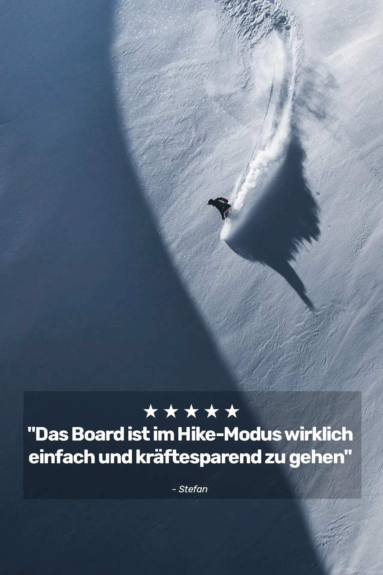 Stompede Dawn Patrol Splitboard. "Das Board ist im Hike-Modus wirklich einfach und kräftesparend zu gehen"