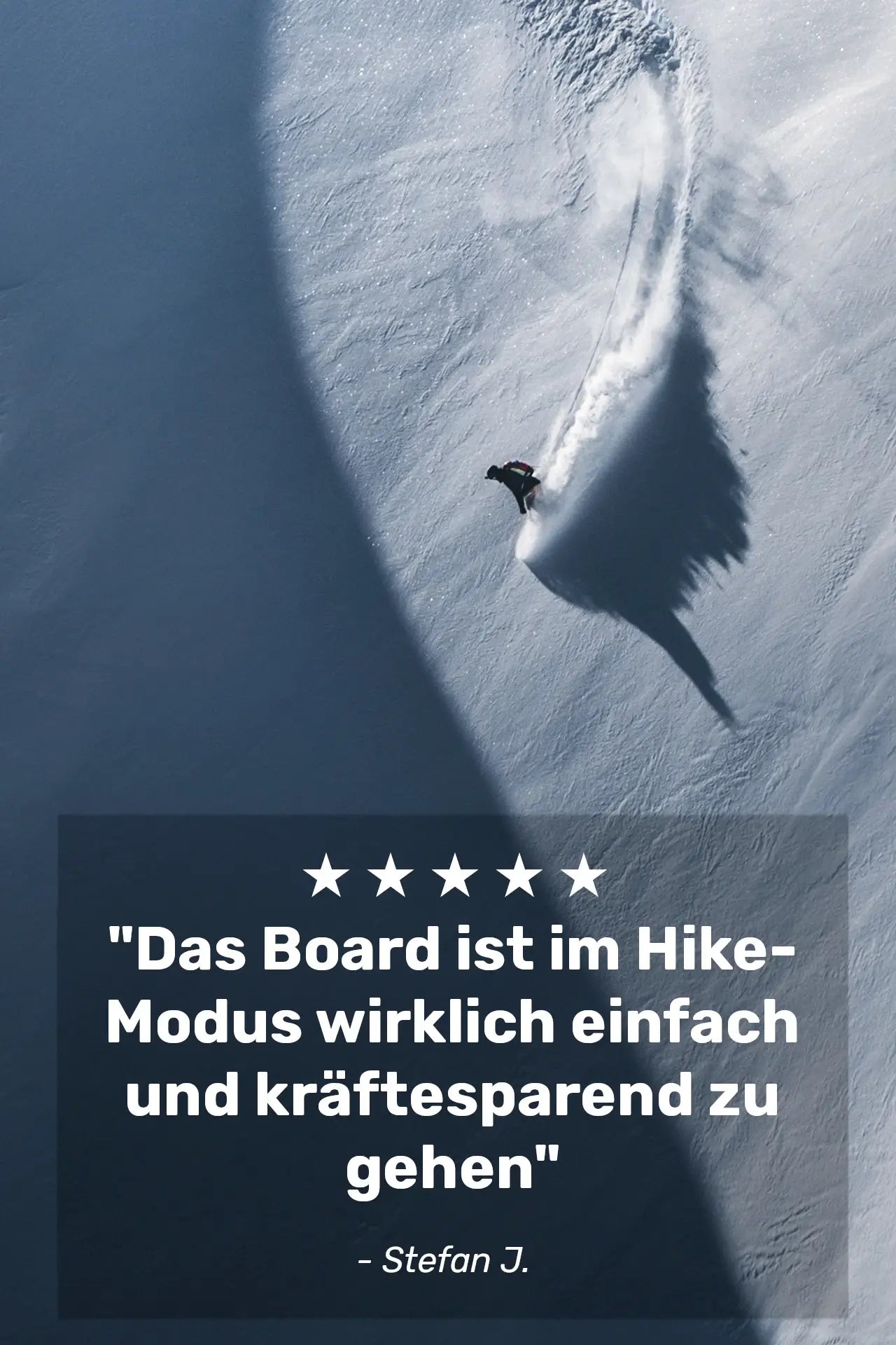 Stompede Dawn Patrol Splitboard. "Das Board ist im Hike-Modus wirklich einfach und kräftesparend zu gehen"