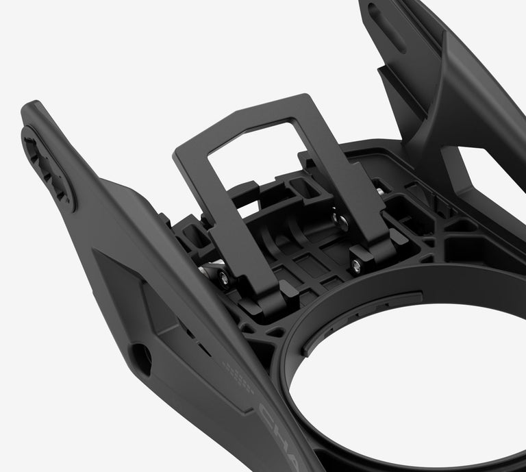 Detailansicht der Union Charger Baseplate mit Arretierungsmechanismus