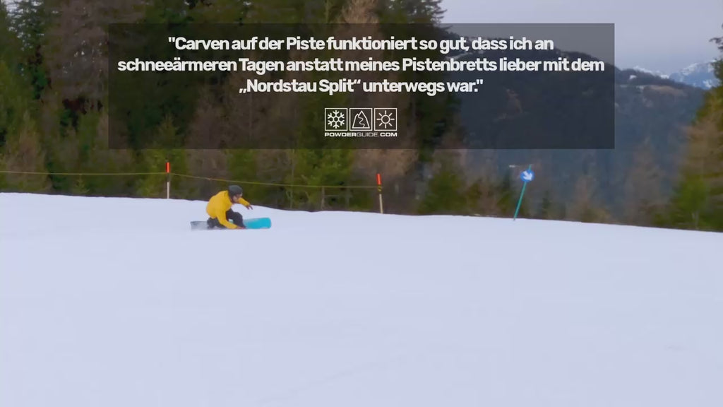 "Carven auf der Piste funktioniert so gut, dass ich an schneeärmeren Tagen anstatt meines Pistenbretts lieber mit dem „Nordstau Split“ unterwegs war." -Powderguide.com